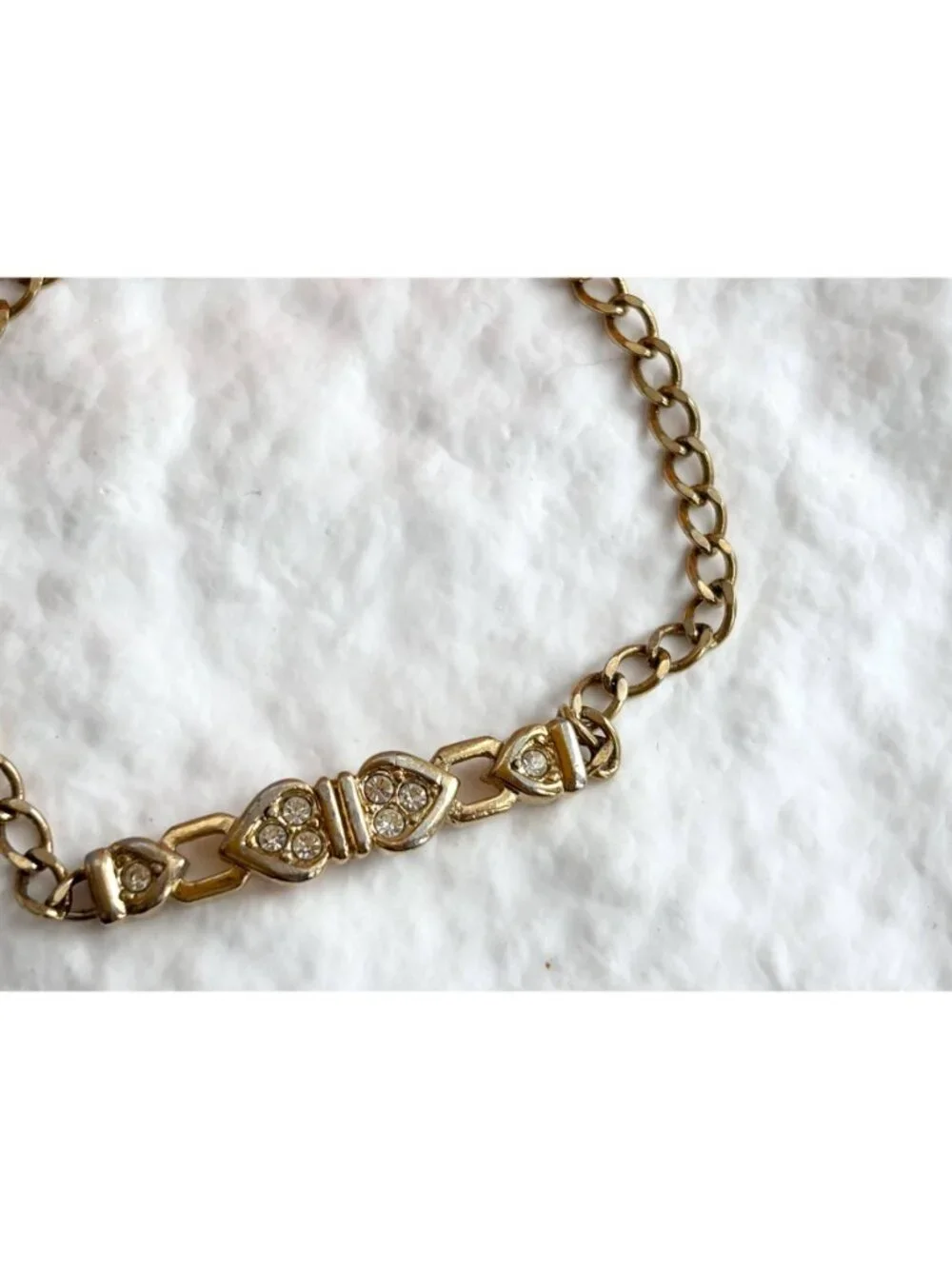 Heart Shaped Chainlink 80's Vintage Curb Chain Panel Bracelet